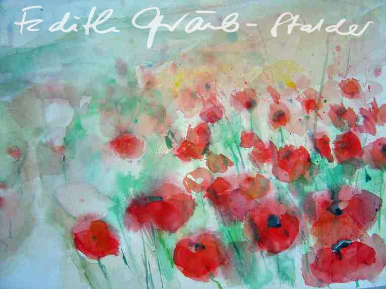 Mohn - Aquarell von Edith Gräub - Stalder